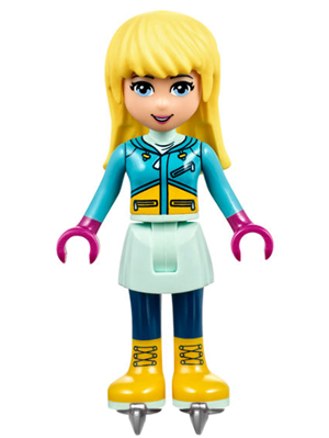 Stephanie, Light Aqua Skirt, Dark Azure Top, Skates